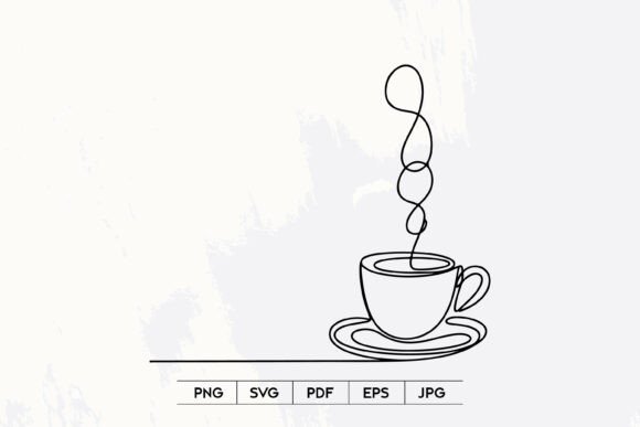 A Coffee Cup Line Art SVG Graphic for Modern Crafting