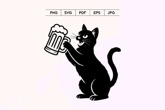 Cat Holding Beer Mug: A Review for Client-Ready Graphics