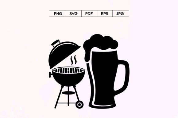 Craft-Ready BBQ Grill and Beer Mug Graphics