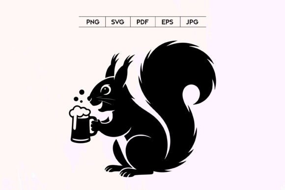 Cute Squirrel Holding Beer Mug Graphics Review