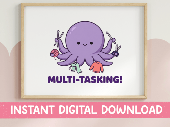 The Multi-Tasking Octopus SVG: A Playful Graphic Design Asset