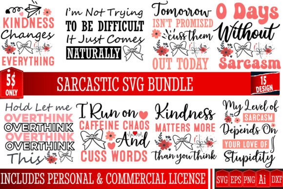 The Sarcastic SVG Bundle: A Graphic Designer's Review for T-Shirt & Product Designs